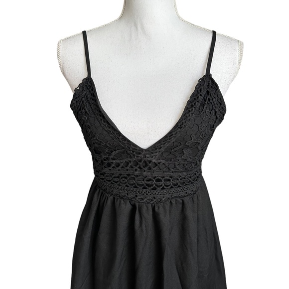 Say What? Black Spaghetti Strap Maxi Dress Size Small - Picture 5 of 16